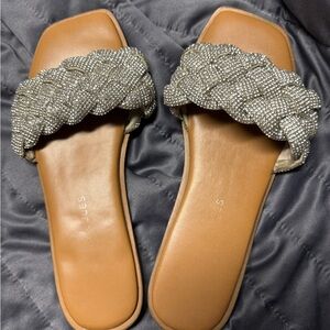 Stylish Silver and Tan Women's Sandals